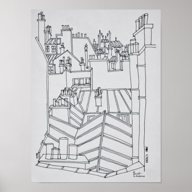 Rooftops in Paris, Frankreich Poster (Vorne)
