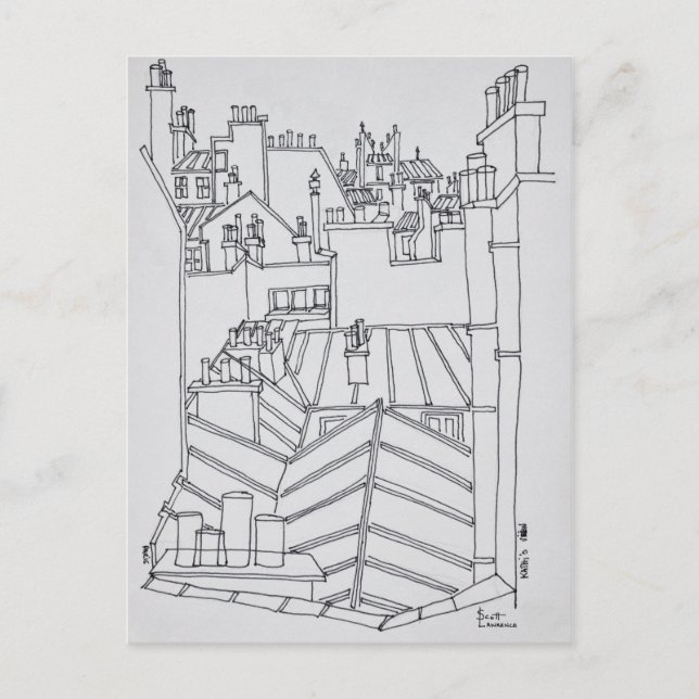 Rooftops in Paris, Frankreich Postkarte (Vorderseite)