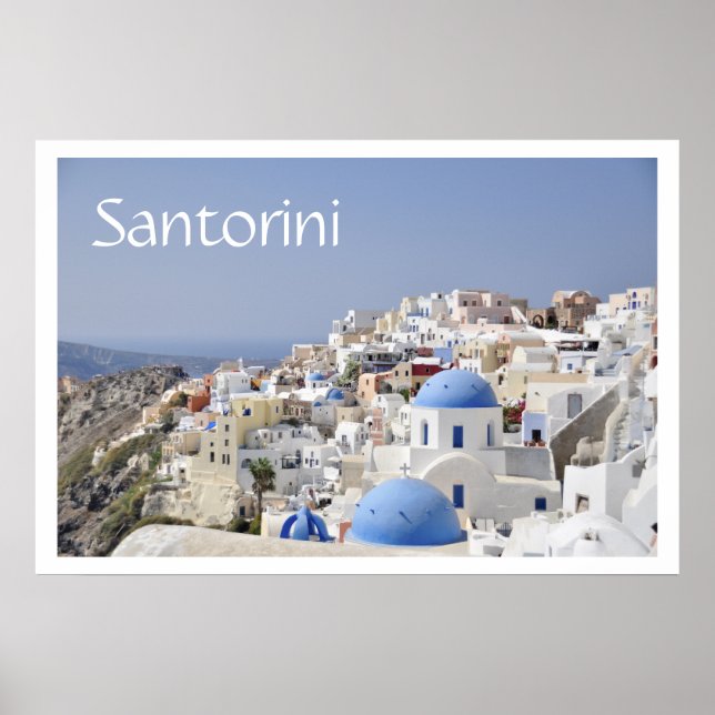 Rooftops, Santorini (Thira), Griechenland Poster (Vorne)