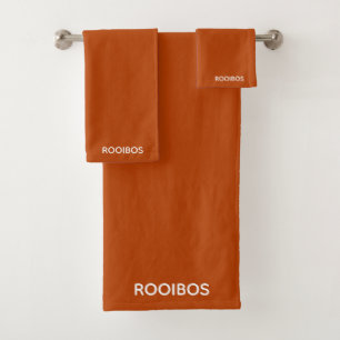 Rooibos roter brauner Name Badhandtuch Set