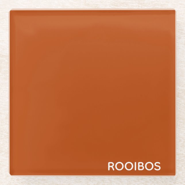 Rooibos roter brauner Name Glasuntersetzer (Vorderseite)