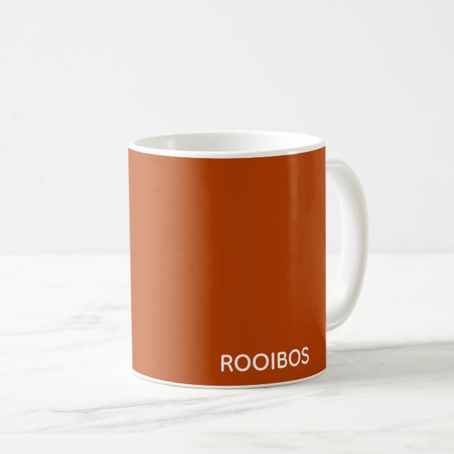 Rooibos roter brauner Name Kaffeetasse (VorderseiteRechts)