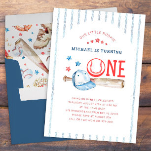 Rookie 1. Geburtstag Party Baseball Einladung