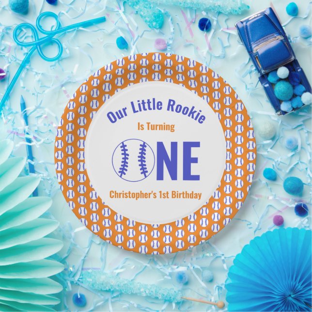 Rookie Baseball 1. Geburtstag Pappteller (Party)