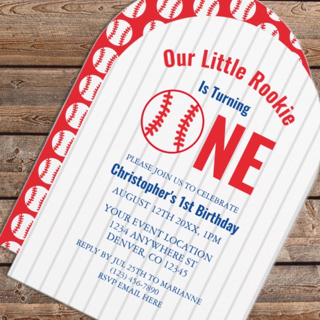 Rookie Baseball 1er Invitation anniversaire (Créateur téléchargé)