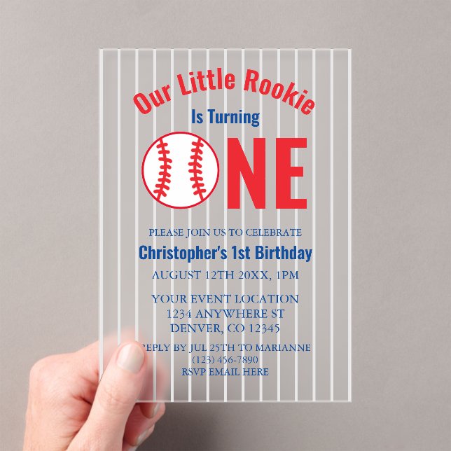 Rookie Baseball 1er Invitation anniversaire (In situ (ordinateur de poche))