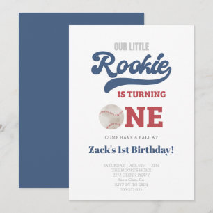 Rookie Baseball Boys 1ère invitation de fête d'ann