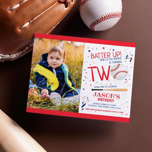 Rookie Baseball Budget Foto 2. Geburtstag Einladun (Von Creator hochgeladen)