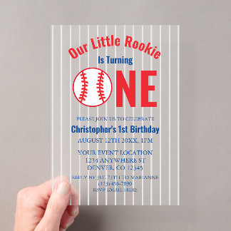 Rookie Baseball Einladung zum 1. Geburtstag