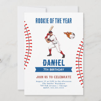 Rookie Baseball Geburtstagsparty Einladung