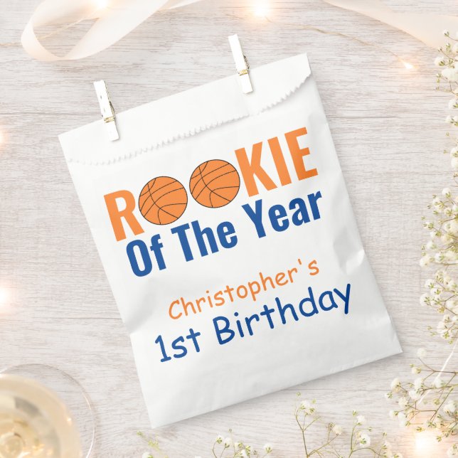 Rookie Basketball 1. Geburtstag Geschenktütchen (Ausgeschnitten)