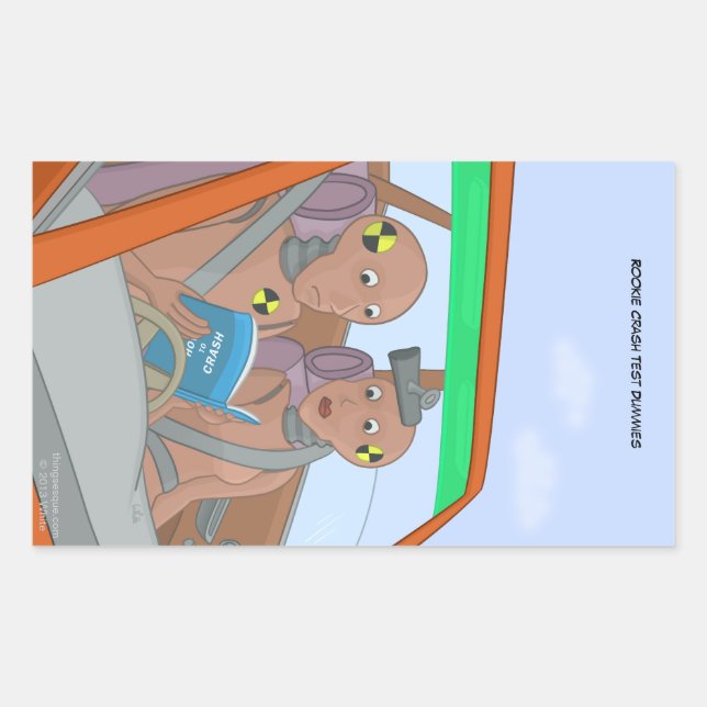 Rookie Crash Test Dummies Rechteckaufkleber Rechteckiger Aufkleber (Vorderseite)