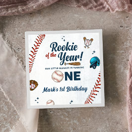 Rookie des Jahres 1. Geburtstag Baseball Napkins Serviette
