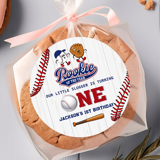 Rookie des Jahres 1. Geburtstag Baseball Sticker (Von Creator hochgeladen)