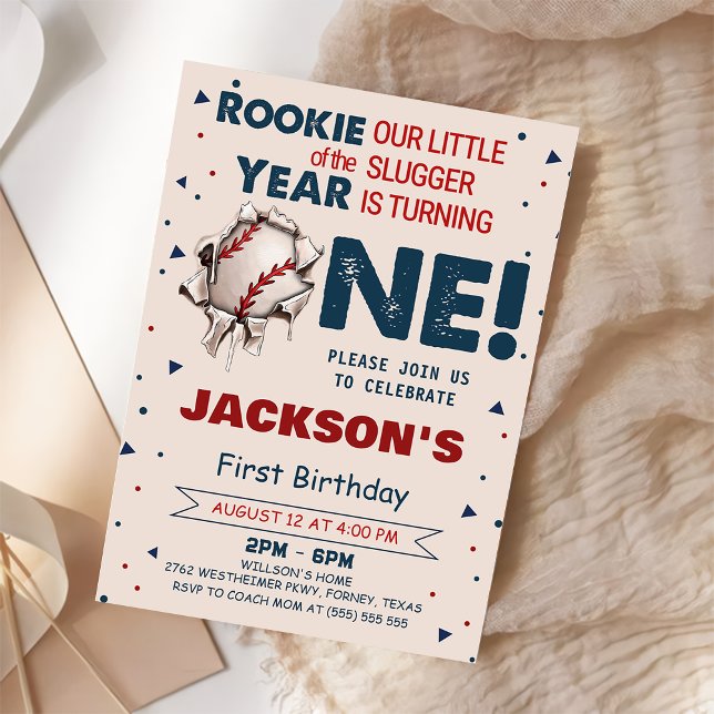 Rookie des Jahres Baseball 1. Geburtstag Einladung (Von Creator hochgeladen)