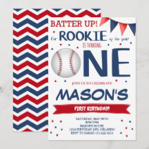 Rookie des Jahres Baseball 1. Geburtstag Einladung