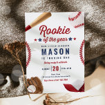 Rookie des Jahres Baseball 1. Geburtstag Party Einladung<br><div class="desc">Rookie of the Year Baseball 1. Geburtstag Party Einladung Alle Designs sind © PIXEL PERFECTION PARTY LTD</div>