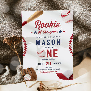 Rookie des Jahres Baseball 1. Geburtstag Party Einladung