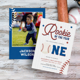 Rookie des Jahres Baseball 1. Geburtstag Party Einladung