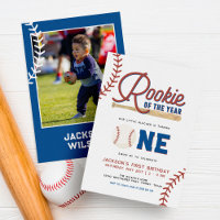 Rookie des Jahres Baseball 1. Geburtstag Party Inv