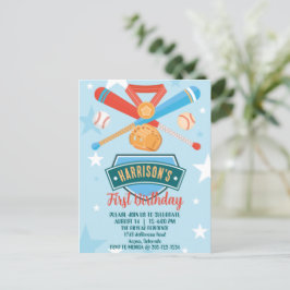 Rookie des Jahres Baseball 1. Geburtstag Postkarte