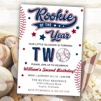 Rookie des Jahres Baseball 2. Geburtstag Einladung