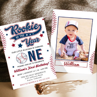 Rookie des Jahres Baseball erste Geburtstagsparty Einladung