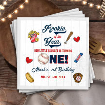 Rookie des Jahres Baseball Geburtstag Napkins