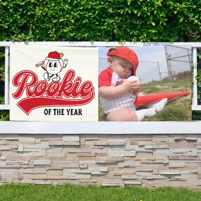 Rookie des Jahres Baseball Vinyl Geburtstag Banner (Von Creator hochgeladen)