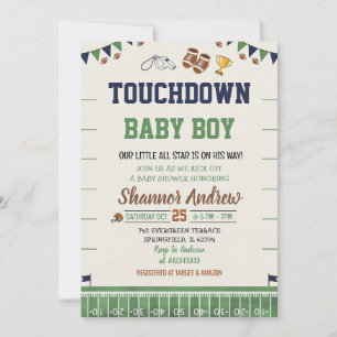 Rookie Digital American Football Baby Shower Einladung