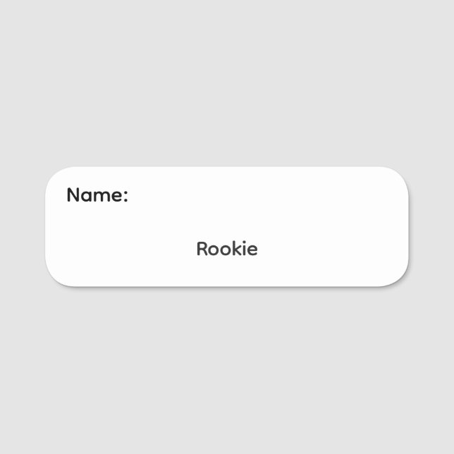 Rookie Klassischer Namensschild Pinback (Vorderseite)