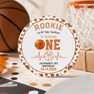 Rookie of the Year 1. Geburtstag Basketball Runder Aufkleber