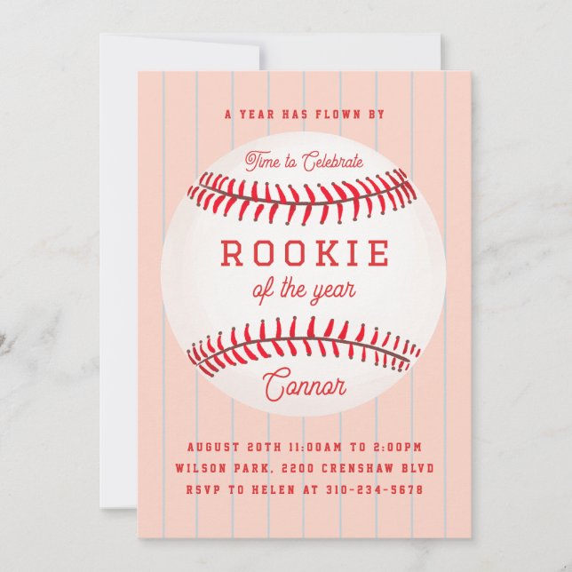 Rookie of the year 1st Birthday Party Invitation Einladung (Vorderseite)