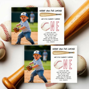 Rookie of the Year Baseball 1. Geburtstagsfeier Dankeskarte