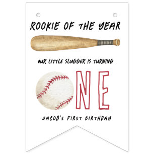 Rookie of the Year Baseball 1. Geburtstagsfeier Wimpelkette