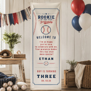 Rookie of the Year Baseball 3. Geburtstagsfeier Banner