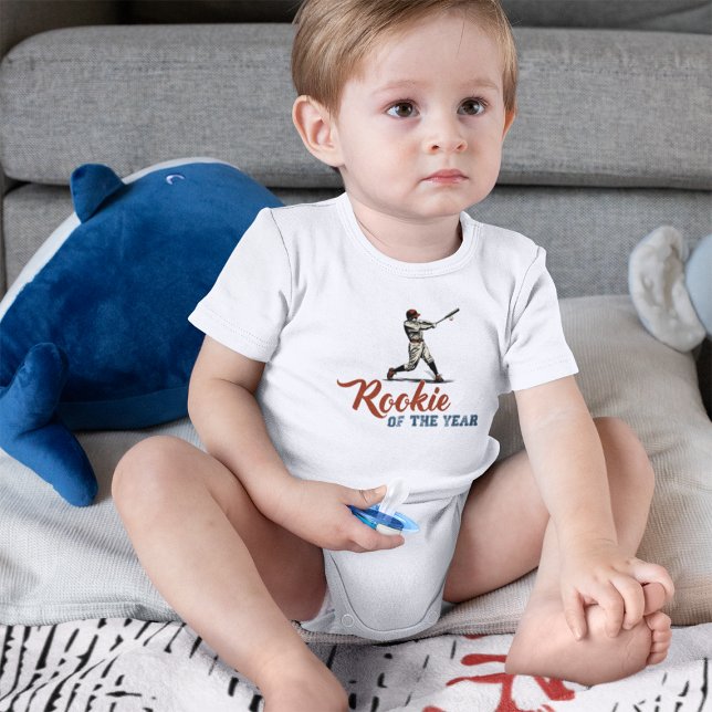 Rookie of the Year Baseball  Baby Strampler (Rookie of the Year Baseball Baby Bodysuit Front)