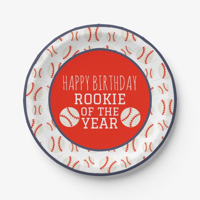 Rookie of the Year Baseball Paper Plate Pappteller (Vorderseite)