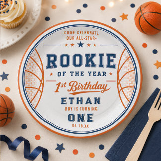 Rookie of the Year Basketball-Ticket zum 1. Geburt Pappteller