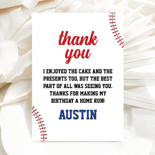 Rookie Year Baseball Boy Birthday Dankeskarte
