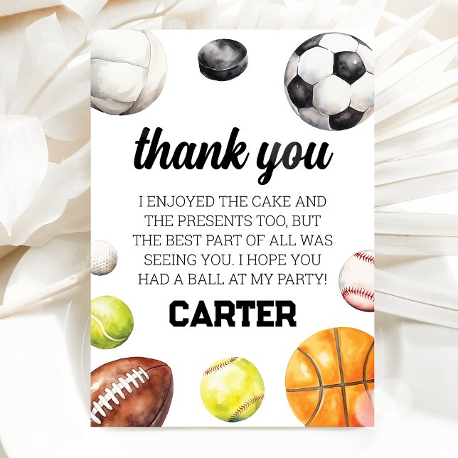 Rookie Year Sports Boy Birthday Dankeskarte (Von Creator hochgeladen)