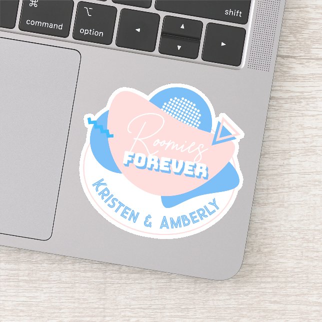 "Roomies forever" Retro-Mitbewohner-individuelle N Aufkleber (Detail)