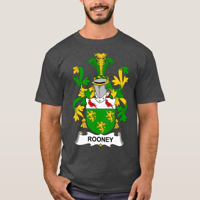 Rooney Coat of Arms Familienwappen T-Shirt (Vorderseite)