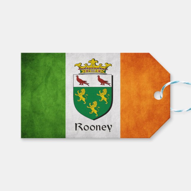 Rooney Irish Flag Geschenkanhänger (Vorderseite (Horizontal))