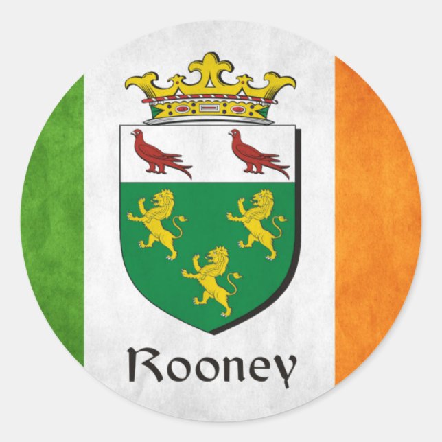 Rooney Irish Flag Runder Aufkleber (Vorderseite)