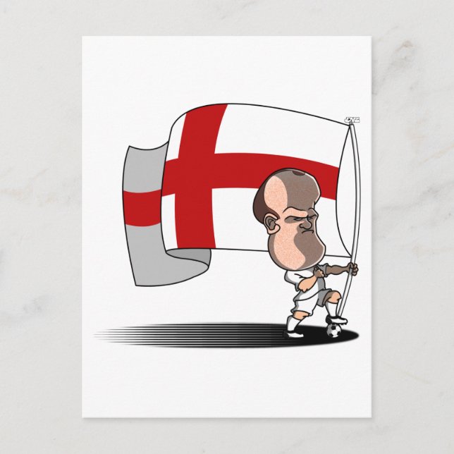 Rooney mit ENGLAND-Flagge Postkarte (Vorderseite)