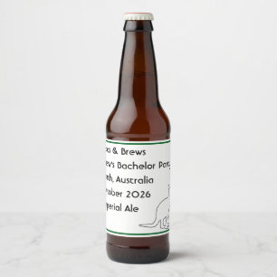 Roos & Brews Bachelor Party Memory Bierflaschenetikett