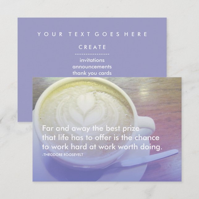 Roosevelt-Erfolgszitat Einladung (Vorne/Hinten)