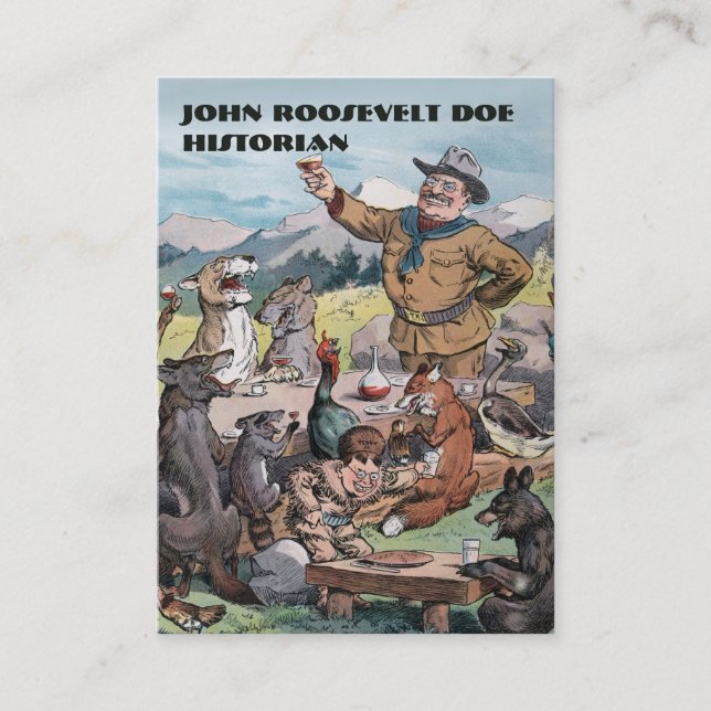 Roosevelt röstet Tier-Historiker-Visitenkarte Visitenkarte (Vorderseite)