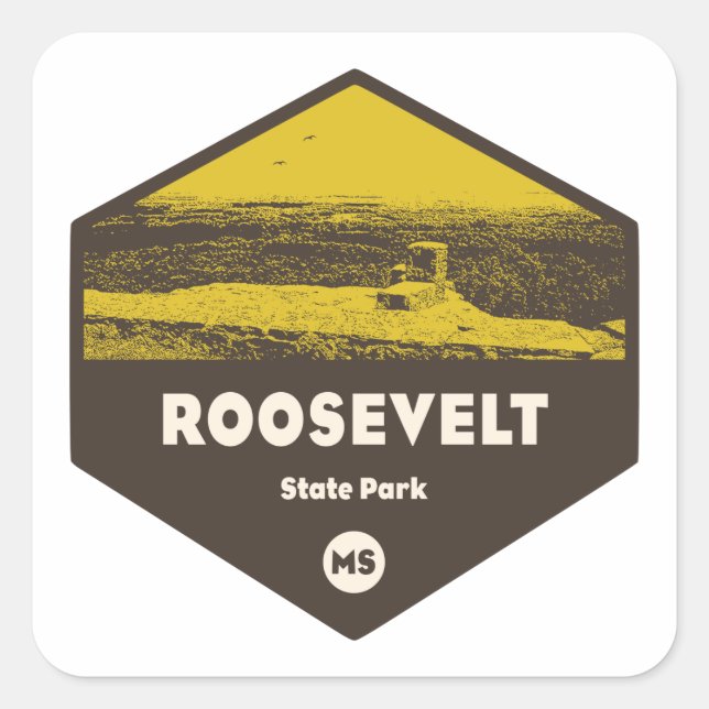 Roosevelt Staat Park Mississippi Quadratischer Aufkleber (Vorderseite)